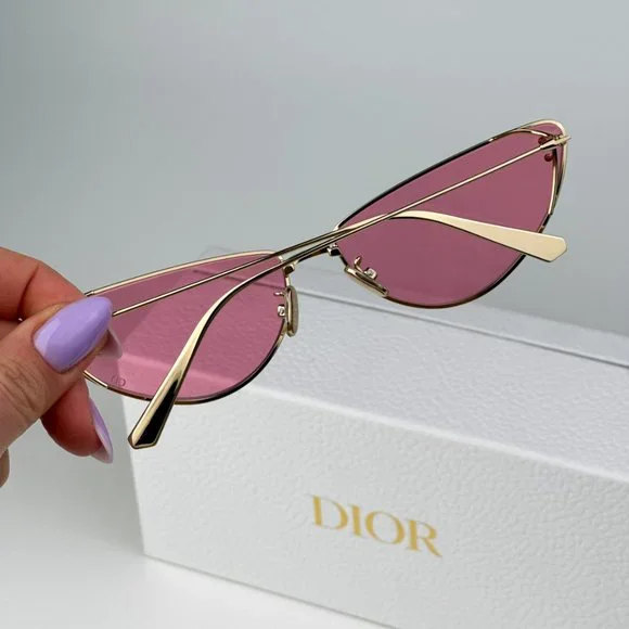 Dior MISSDIOR B1U B0N0 BRAND NEW Sunglasses Gold Pink Unisex Metal Cat Eye - Picture 4 of 14